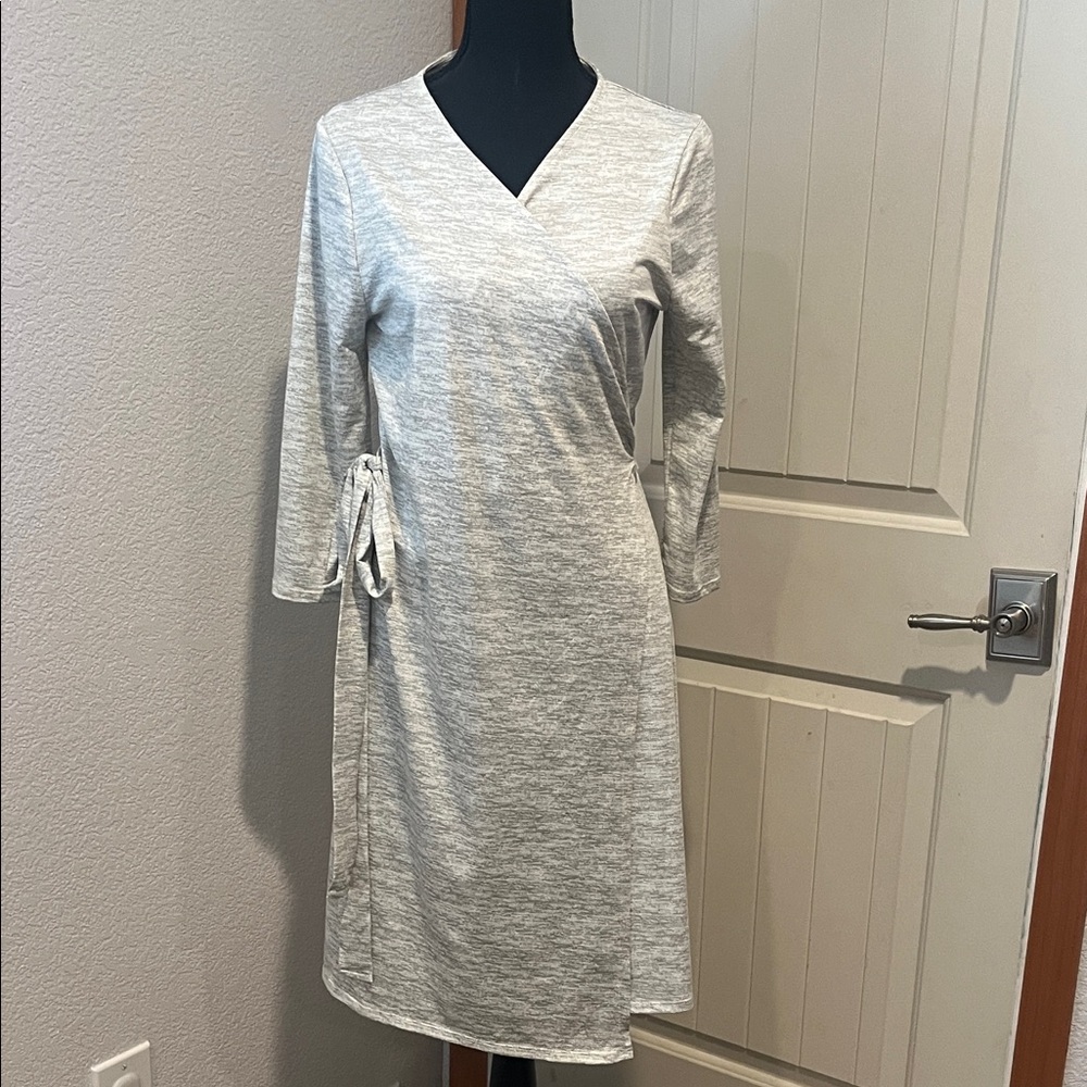 LuLaRoe Light Gray Midi Wrap Dress